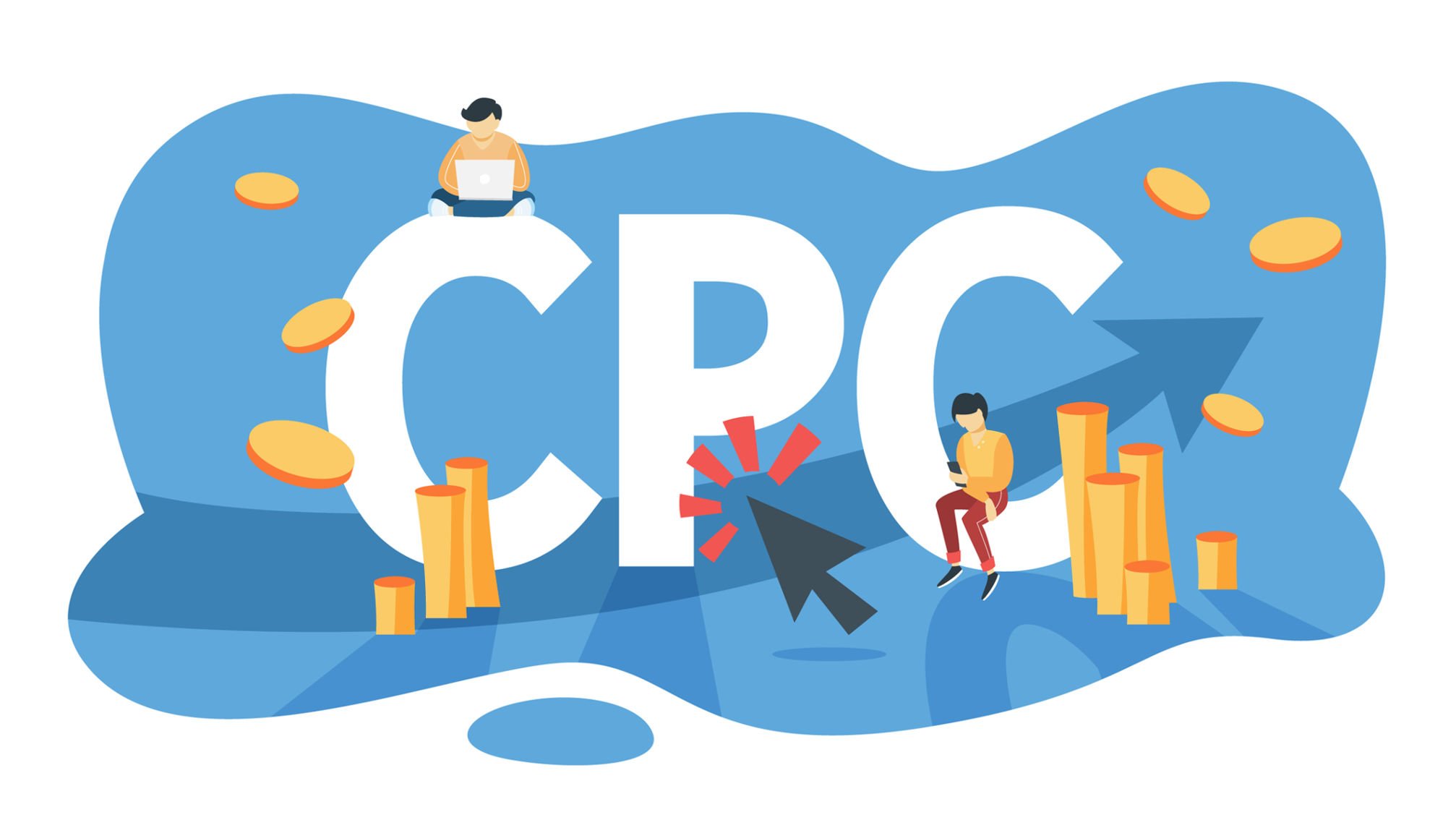 Illustrated graphic of marketers optimizing CPC 